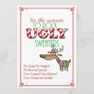 Rock Ugly Sweaters Feiertag Einladung