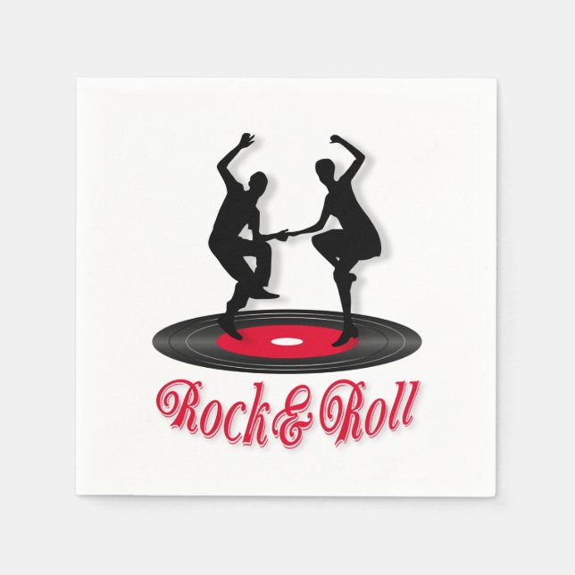 Rock und Roll Serviette (Vorderseite)