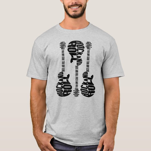 Rock- und Roll-Text-Design T-Shirt (Vorderseite)