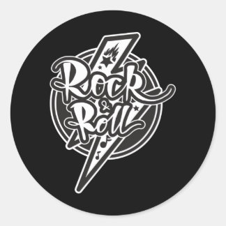 ROCK UND ROLLE RUNDER AUFKLEBER