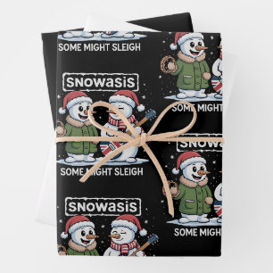 Rock Weihnachten SNOWASIS Some Might Sleigh Schnee Geschenkpapier Set