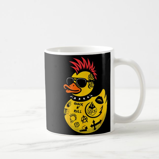 Rock Yellow Rubber Duck Men Women Kids Funny Duck  Kaffeetasse (Rechts)