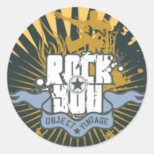 Rock You Tshirts und Geschenke Runder Aufkleber
