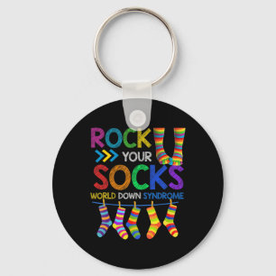 Rock Your Socks Niedlich 3-21 Trisomy 21 World Dow Schlüsselanhänger