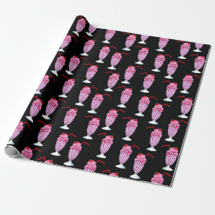 Rockabilly 50er Diner Pink Milkshake Birthday Geschenkpapier