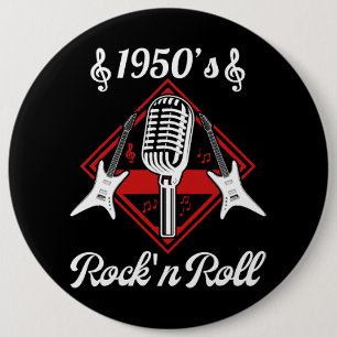 Rockabilly 50er Rock and Roll Music Button