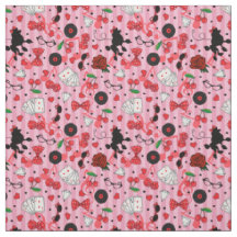 Rockabilly 50er Rocker Poodle Kirschen und Rose