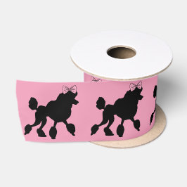 Rockabilly Black Poodles aus den 1950er Jahren auf Satinband