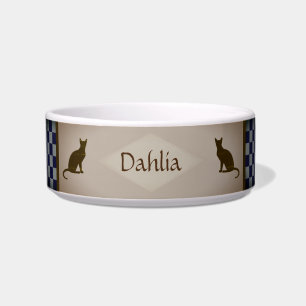 Rockabilly Cat Food Bowl mit Schachbrettern - HAMb Napf