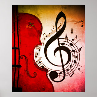Rockabilly Cello/Violine Art Print für Poster