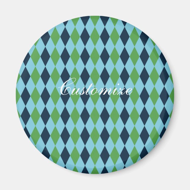 Rockabilly Diamond kariert Thunder_Cove Magnet (Vorne)