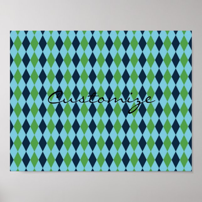 Rockabilly diamond plaid Thunder_Cove Poster (Vorne)