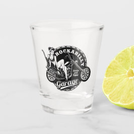 Rockabilly Garage Button Up Girl Schnapsglas