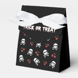 Rockabilly Halloween Skulls Cherries Gefälligkeits Geschenkschachtel