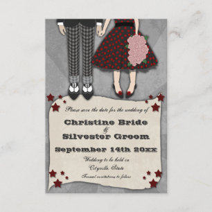 Rockabilly Hochzeit, 3.5x5 Save the Date