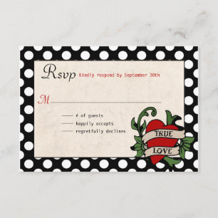 Rockabilly-Hochzeit RSVP Karte