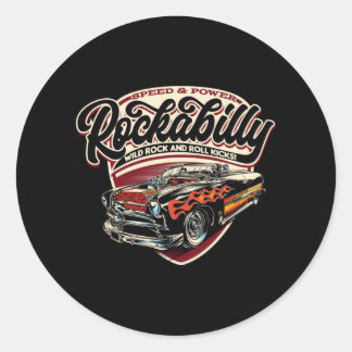 Rockabilly Hotrod Speed Flames - Nebel Runder Aufkleber