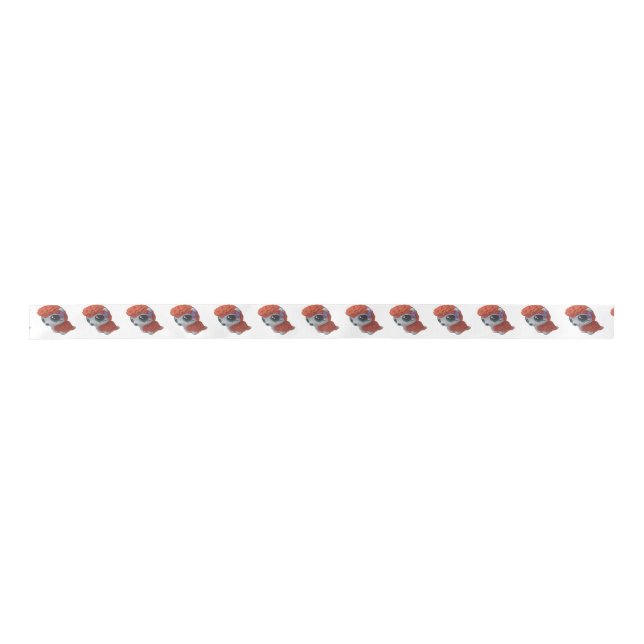 Rockabilly Igel Ribbon Satinband (Vorderseite)