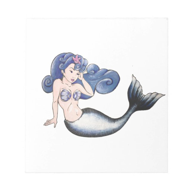Rockabilly Mermaid Notizblock (Vorderseite)