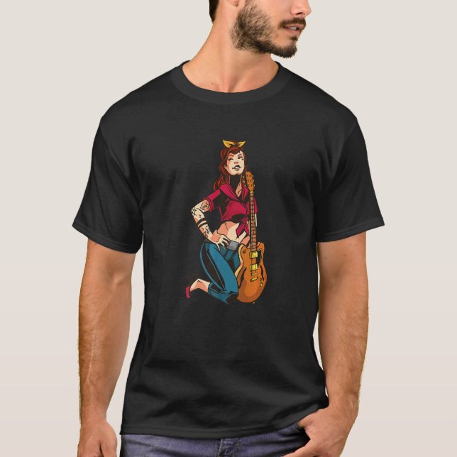 Rockabilly Petticoats und Plättchenröcke pomaden u T-Shirt (Vorderseite)
