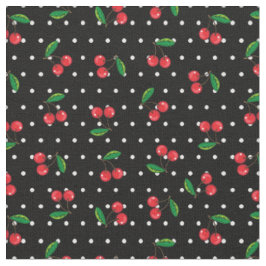 Rockabilly Red Cherries and Polka Dots 50er Patter Stoff