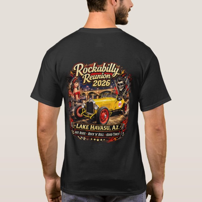 Rockabilly Reunion 2026 Becher T-Shirt (Rückseite)