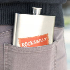 RockaBilly-Rippenstolbe aus rostfreiem Stahl Flachmann
