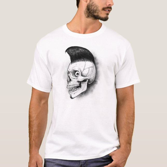 Rockabilly Schädel T-Shirt (Vorderseite)