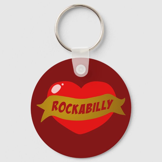 Rockabilly Tattoo Heart Schlüsselanhänger (Vorderseite)