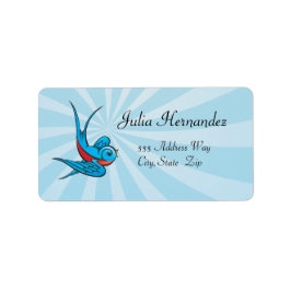 Rockabilly Tattoo Swallow Bird Labels Adressaufkleber