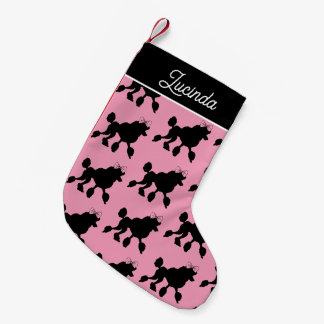Rockabilly Vintag Poodles auf rosa Kleiner Weihnachtsstrumpf