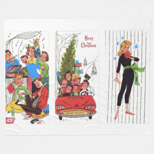Rockabilly-Vintage-Weihnachtsdecke Fleecedecke