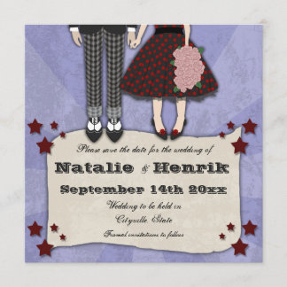 Rockabilly Wedding, 5,25x5,25 Save the Date
