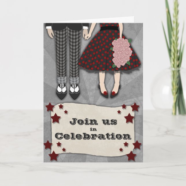 Rockabilly Wedding, Einladung (Vorderseite)