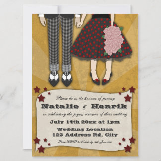 Rockabilly Wedding, Hochzeit 6.5x8.75 Einladung