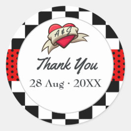 Rockabilly Wedding Runder Aufkleber