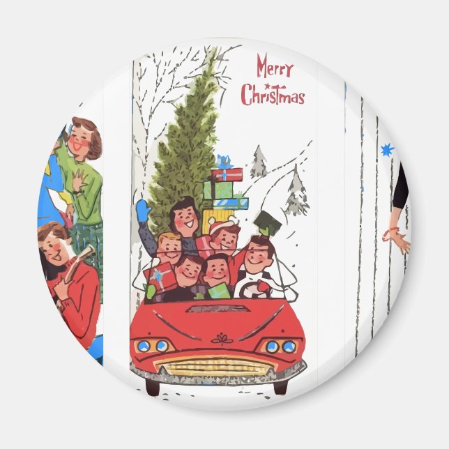 Rockabilly Weihnachten Magnet (Vorne)