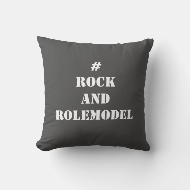 #RockandRolemodel - Weiß. Kissen (Vorderseite)
