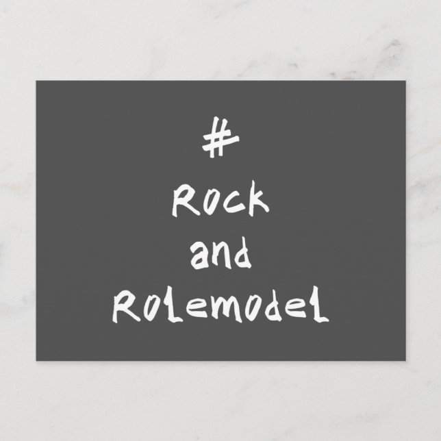 #RockandRolemodel - Weiß. Postkarte (Vorderseite)