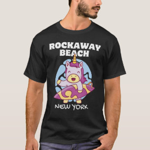 ROCKAWAY BEACH NEW YORK Vintag Surf Retro Einhorn T-Shirt