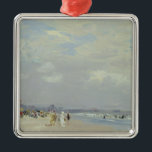 Rockaway Beach (New York) (von E.H. Potthast) Ornament Aus Metall<br><div class="desc">Dieses Design zeigt ein Gemälde des amerikanischen Impressionisten Edward Henry Potthast (1857-1927). Es zeigt eine Vintage Szene am Rockaway Beach, einem Viertel auf der Rockaway Halbinsel im New Yorker Stadtteil Queens: Es enthält den größten Stadtstrand der Vereinigten Staaten. Auf dieser Darstellung können verschiedene Menschen das Gehen und Sitzen am Strand,...</div>