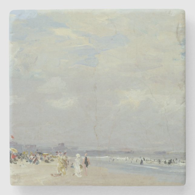 Rockaway Beach (New York) (von E.H. Potthast) Steinuntersetzer (Vorderseite)