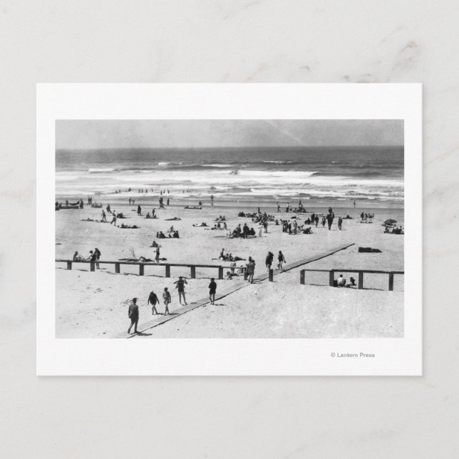 Rockaway, Oregon Beach Szene und Baden Postkarte (Vorderseite)