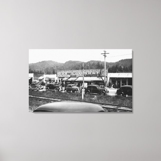 Rockaway, Oregon Hauptgeschäftsbereich Leinwanddruck (Vorderseite)