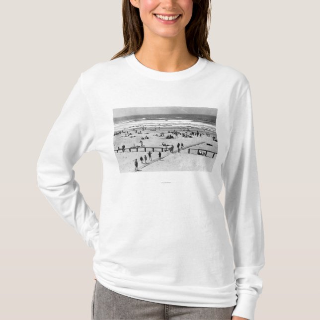 Rockaway, Oregon-Strand-Szene und Schwimmer T-Shirt (Vorderseite)
