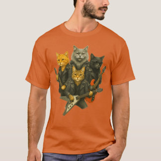 Rockband Katzen Lustige Gitarre Musikliebhaber Kat T-Shirt
