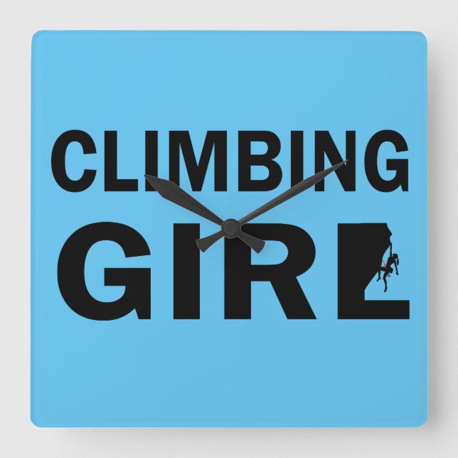 Rockclimbing Quadratische Wanduhr (Vorderseite)