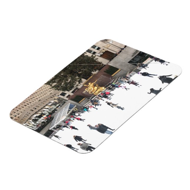Rockefeller Center Ice Skaten Rink NYC Foto Magnet (Linke Seite)