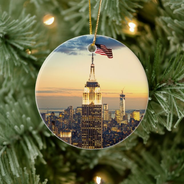 Rockefeller Center Manhattan New York City Keramik Ornament (Baum)