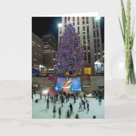 Rockefeller Center Tree und Skater Feiertagskarte